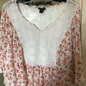 White floral blouse